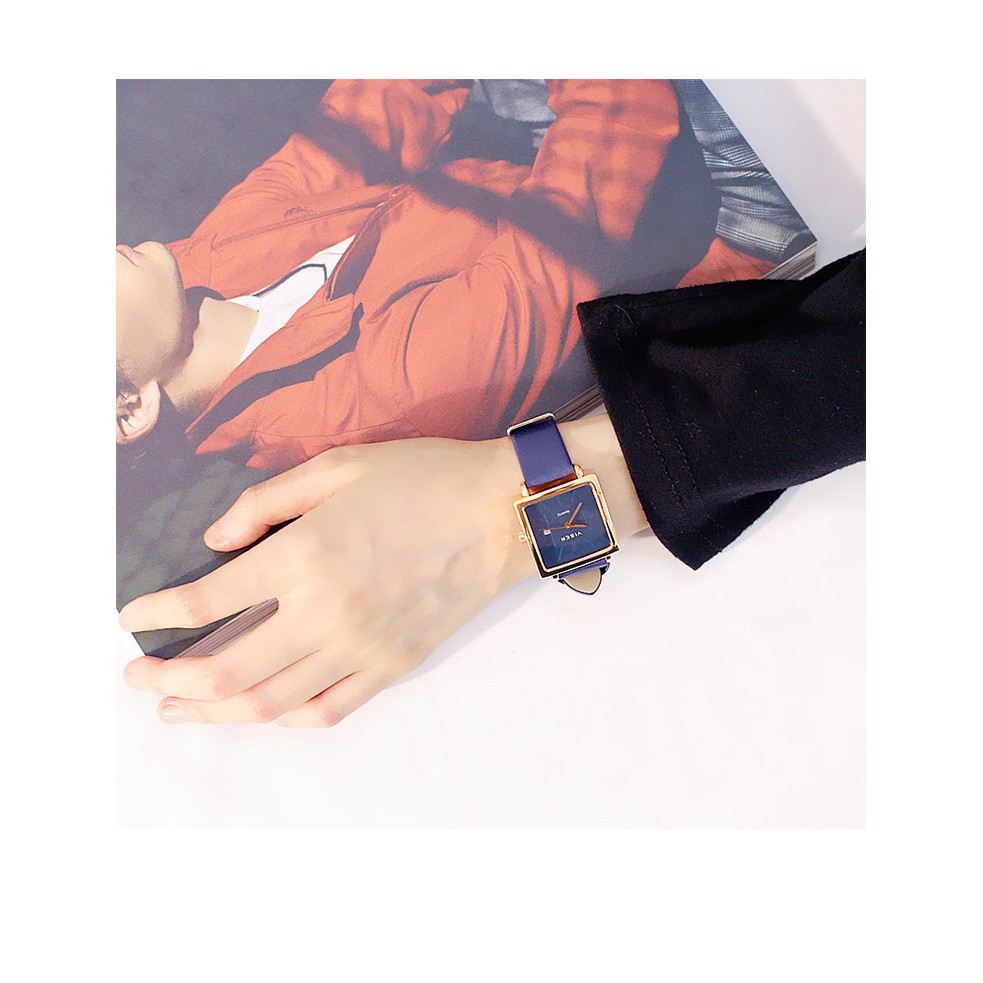 Đồng hồ nữ Viser dây da cao cấp mặt vuông Bán lẻ giá sỉ