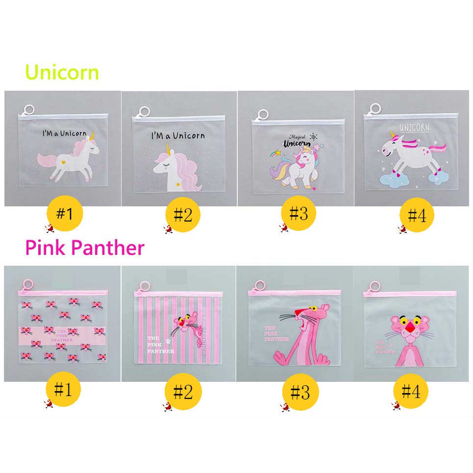 Túi đựng hồ sơ trong suốt họa tiết kỳ lân dễ thương sáng tạo