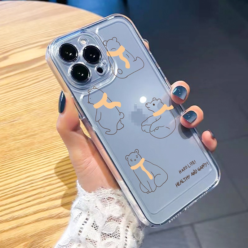 Suntaiho Ốp lưng iphone Ốp điện thoại TPU in gấu bắc cực/chim cánh hợp cho iPhone 11Pro 13 12ProMax XSMax X XR 7 8+