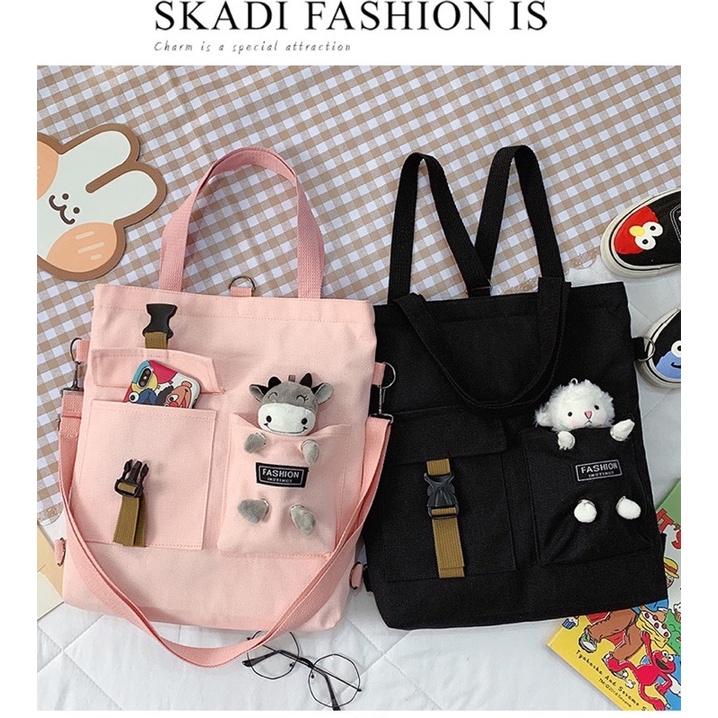 TOTE ĐEO 2 kiểu - KÈM THÚ BÔNG - TT04