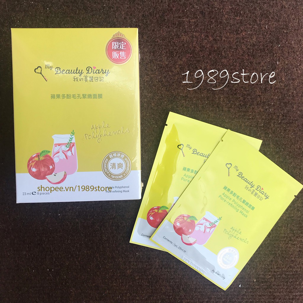 My Beauty Diary Đài Loan - Mặt Nạ Táo Đỏ Se Khít Lỗ Chân Lông và Làm Sáng Da-Apple Polyphenol Pore-refining Mask Hộp 8M