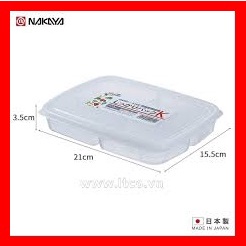 Hộp đựng thực phẩm chia ngăn Nakaya 710ml nắp dẻo Hàng Nhật Chính Hãng