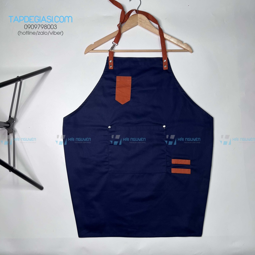 Tạp dề pha chế cao cấp tạp dề đồng phục free size dành cho Nam Nữ vải kaki cotton