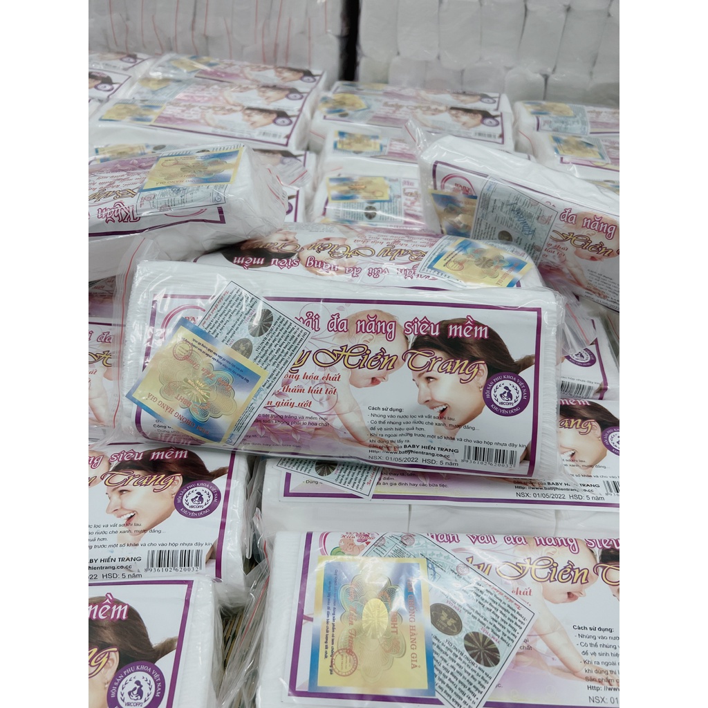 Gói 200gr Khăn khô đa năng Hiền Trang, khăn vải khô đa năng Hiền Trang dùng cho trẻ nhỏ và sơ sinh