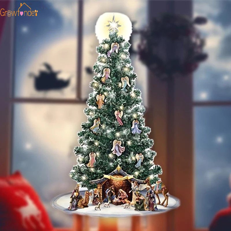 Đề Can Tự Dính Họa Tiết Giáng Sinh / Năm Mới / Ông Già Noel Hoạt Hình Trang Trí Cửa Sổ