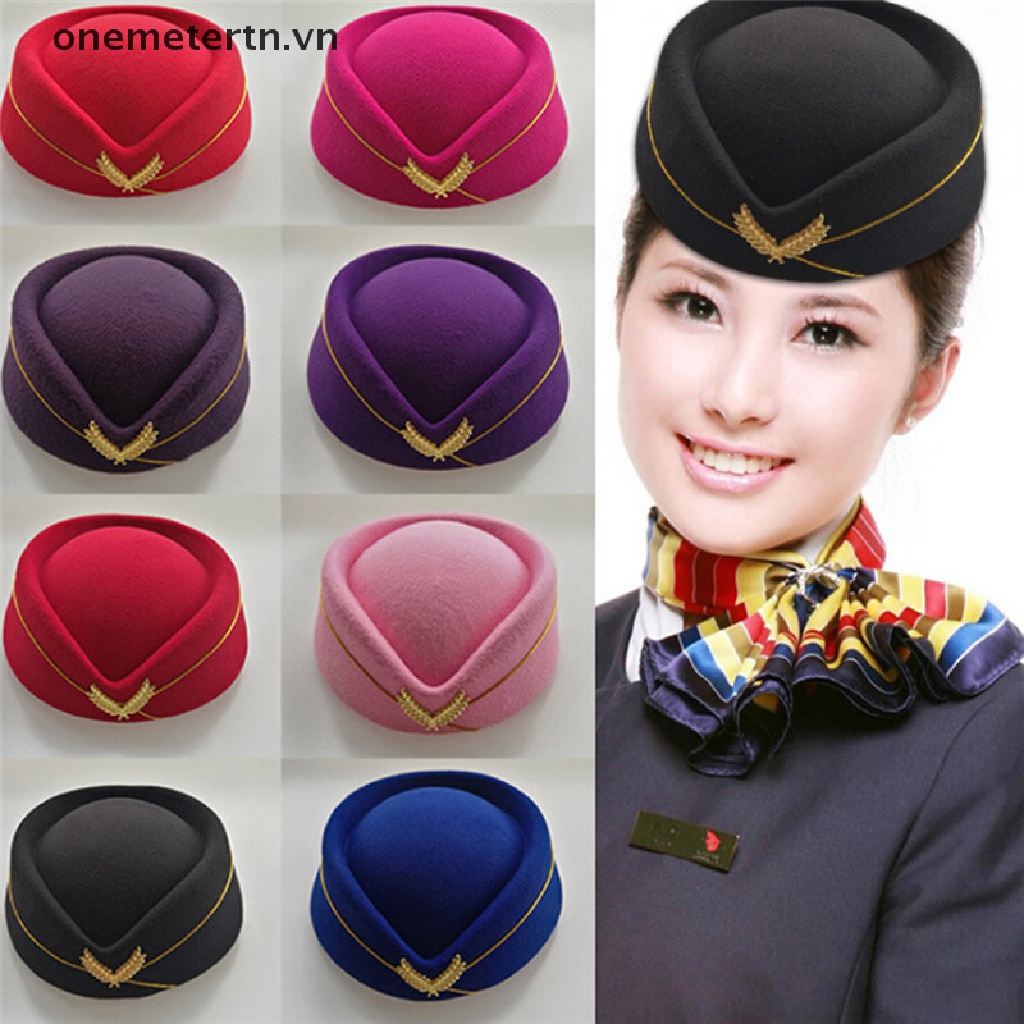 Onemetertn Mũ Len Đồng Phục Tiếp Viên Hàng Không Hóa Cho Nữ