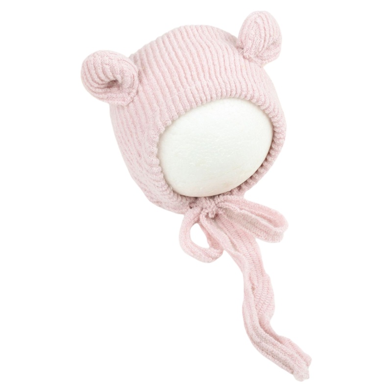 QQ Mũ Turban Đan Len Dễ Thương Có Thể Điều Chỉnh Cho Bé Sơ Sinh Chụp Ảnh