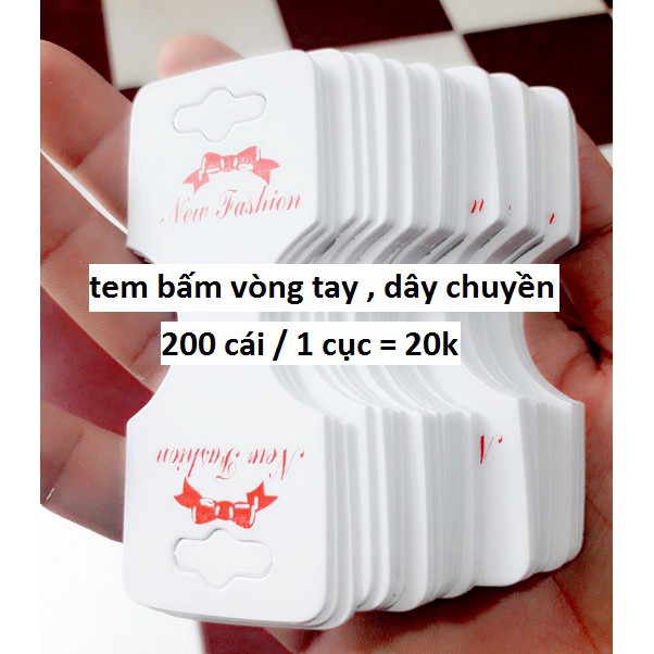 Bịch , tem vòng tay : sỉ 100g = 20k