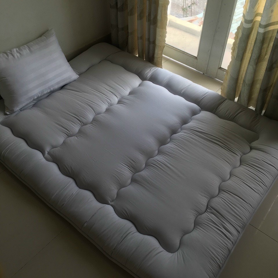 Topper Nệm Bông Gòn Xuất Nhật, Đệm Ngủ Trải Sàn Size 1m x 2m, 1m4 x 2m, 1m6 x 2m, 1m8 x 2m