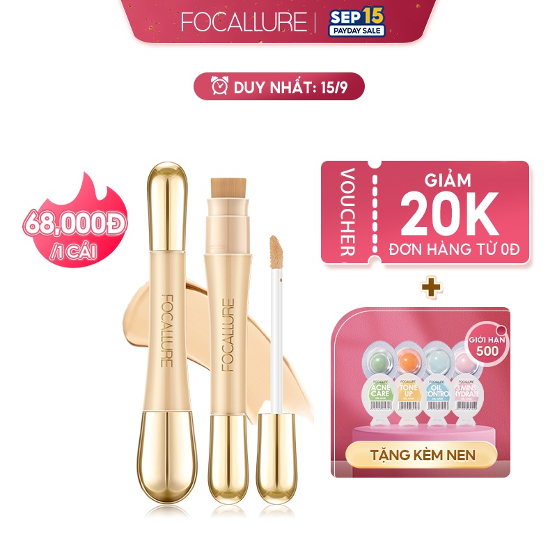 Kem che khuyết điểm FOCALLURE trọng lượng nhẹ chống thấm nước 8g
