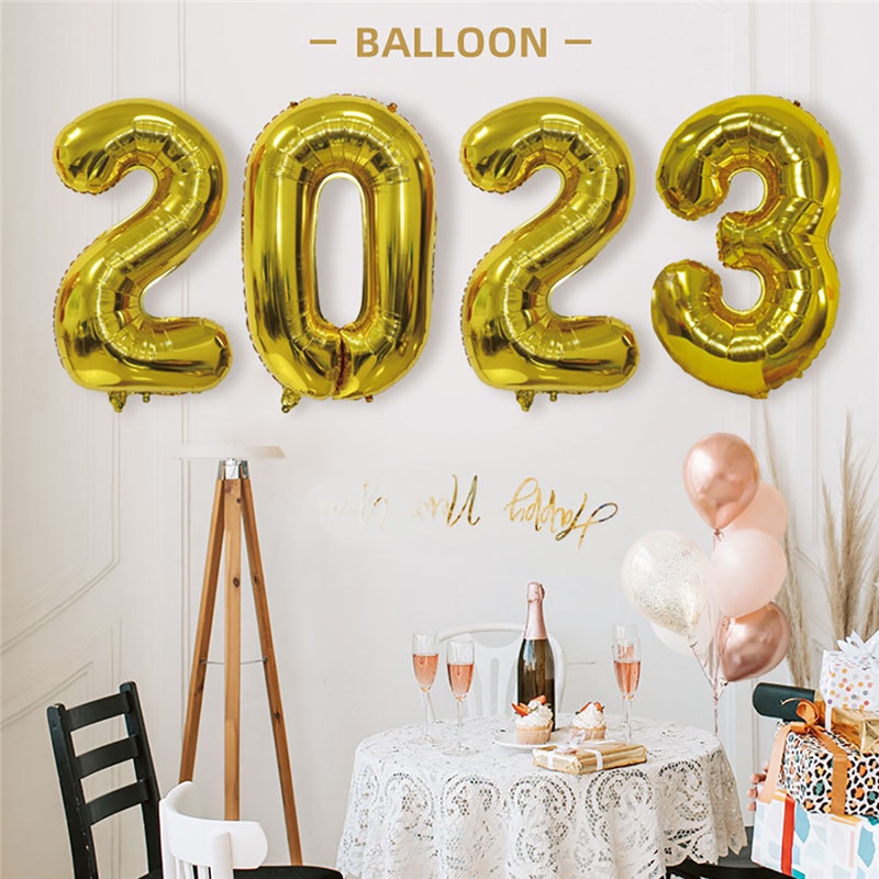 Bong Bóng Hình Số Năm Mới 2023 32 Inch Dùng Trang Trí Tiệc