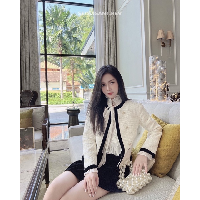 Elina Tweed Jacket - Áo tweed viền nhung SEDUISANT