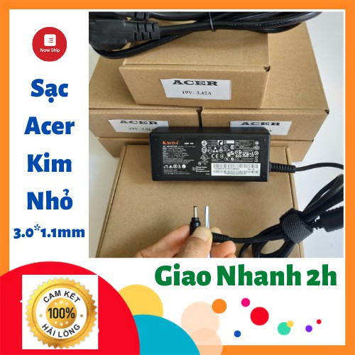 Adapter Sạc Laptop Acer 19V- 3.42A- 65W Chính Hãng, Đầu Nhỏ, Tặng Kèm Dây Nguồn, Bảo Hành 12 Tháng