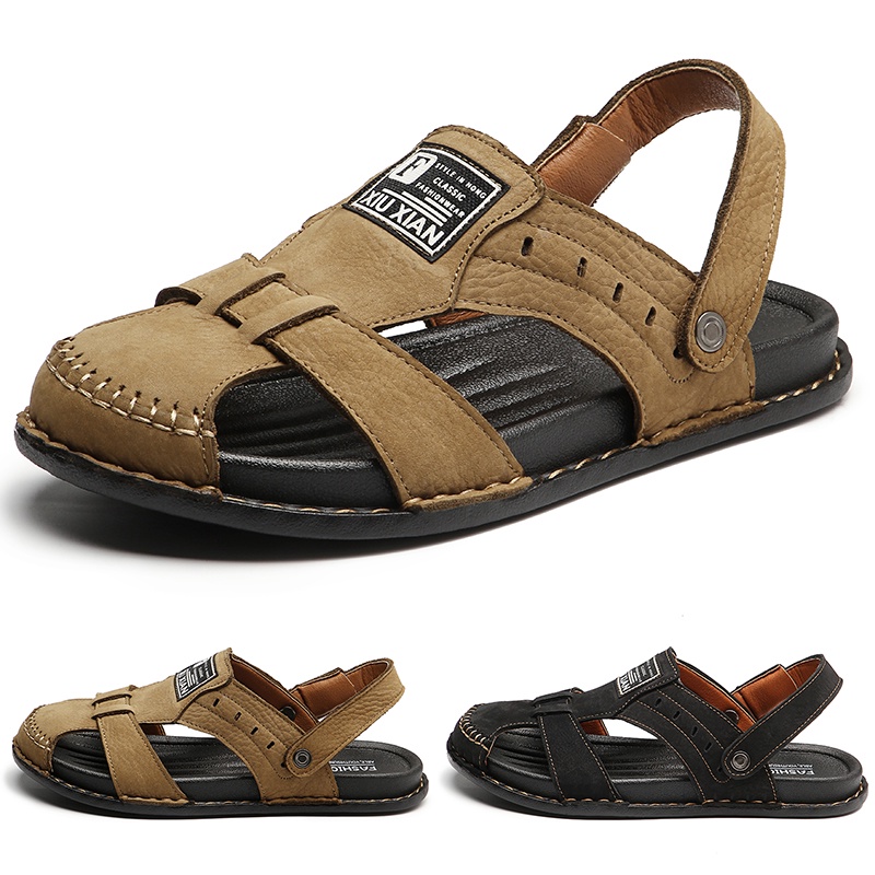 Xăng đan Da Bò Hai Cách Mang Thời Trang Đi Biển Cho Nam Size 38-45