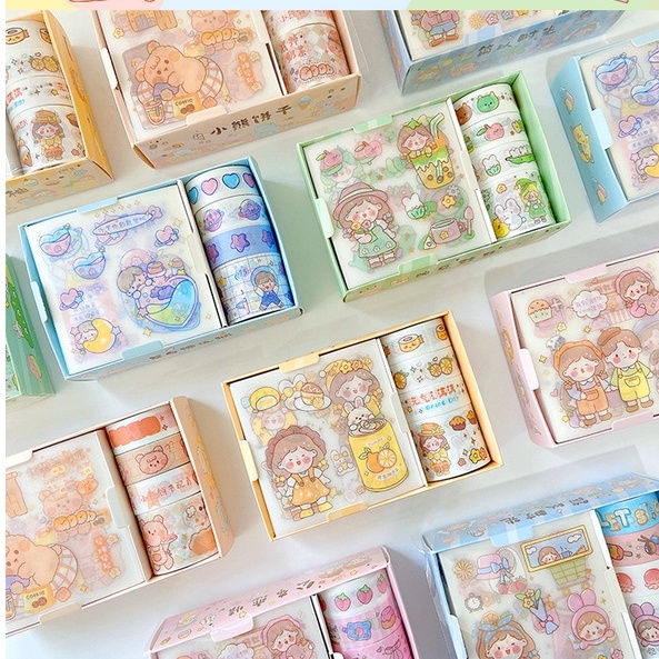 Hộp Sticker Nhỏ Trang Trí Sổ Tay Sáng Tạo Siêu Dễ Thương