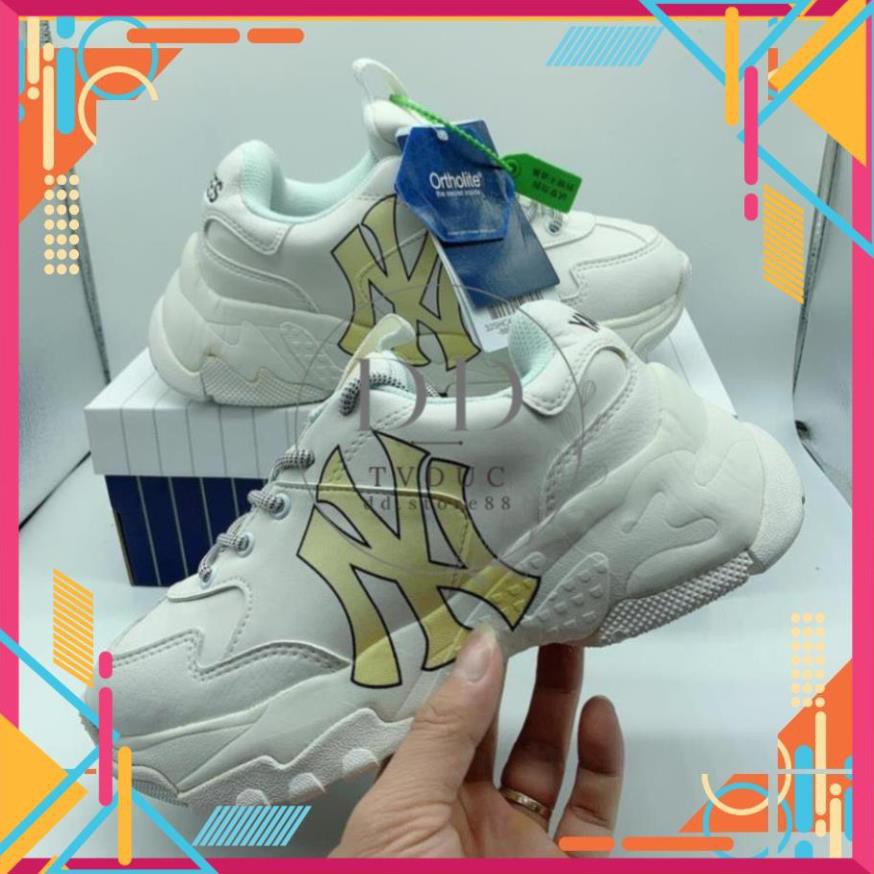 Giầy MLB NY Chữ Vàng , Giầy Thể Thao Sneaker Nam Nữ Độn Đế Tăng Chiều Cao Full size (36-43)