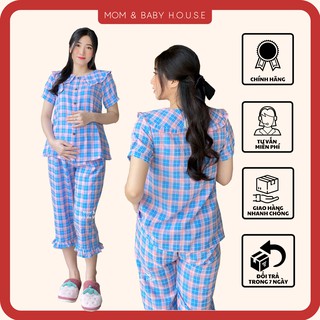 Đồ bộ karo bầu và sau sinh cổ bèo siêu mát