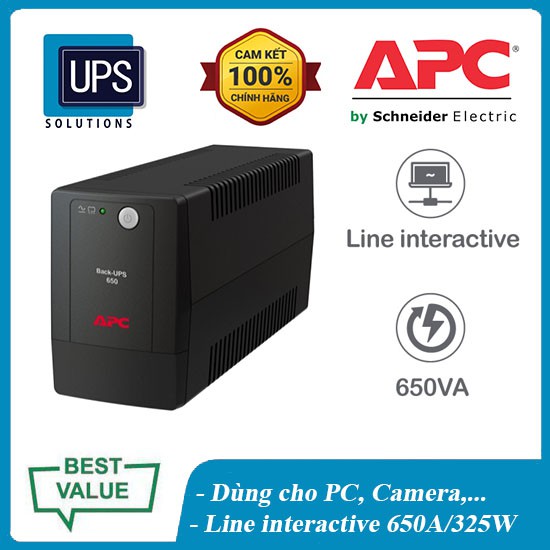 Bộ lưu điện APC by Schneider Electric Back-UPS 650VA 230V & ổn áp BX650 (Model BX650LI-MS) 👌APC Chính Hãng👌 NEW 100%