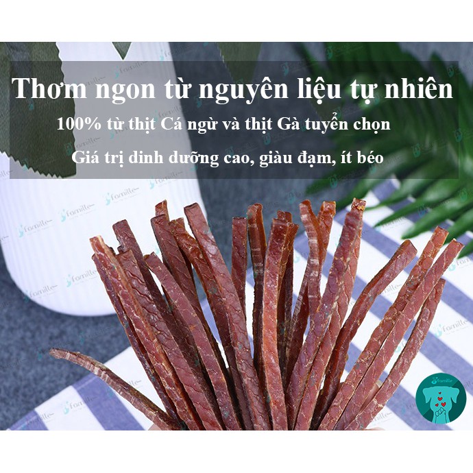 [THƠM NGON BỔ DƯỠNG]Đồ Ăn Vặt Cho Thú Cưng, Que Gà Cá Ngừ, Snack Dinh Dưỡng, Túi 100g - JF14