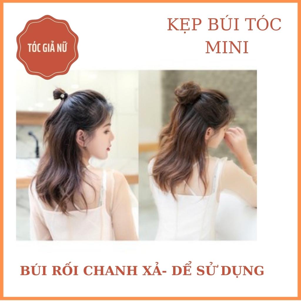 Búi tóc giả mini dạng kẹp tiểu thư sang chảnh, sợi tơ cao cấp, tóc giả búi hót nhất