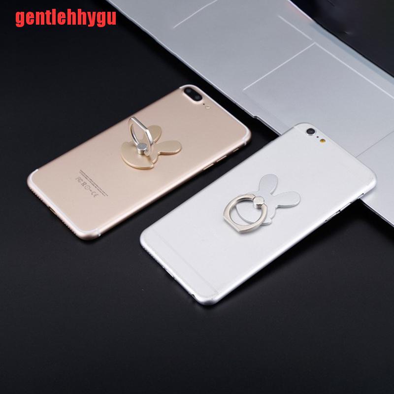 [gentlehhygu]1pc Rabbit shape mobile phone bracket 360 degree metal ring mobile phone buckle