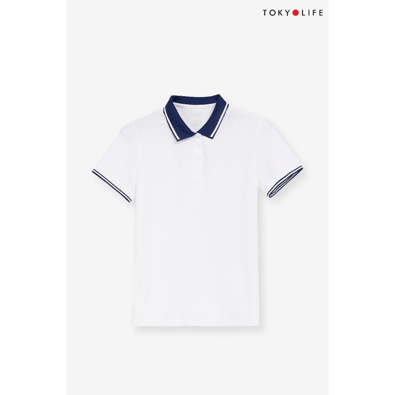 Áo Polo NỮ SEASHELL cổ phối 2 đường kẻ TOKYOLIFE I9POL005K