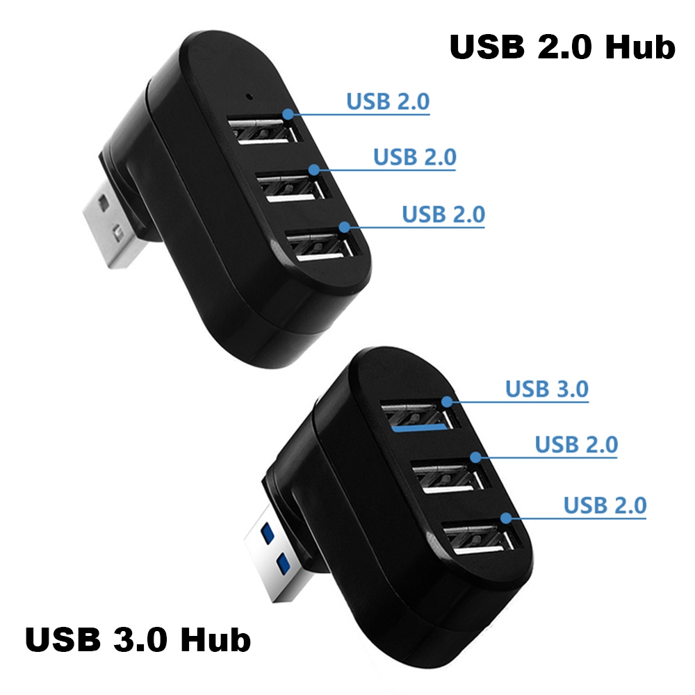 Bộ chia cổng USB từ 1 sang 3 tốc độ cao dạng xoay cho Laptop PC tiện lợi chất lượng cao