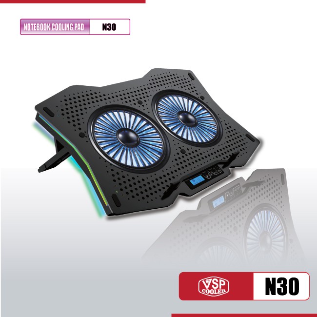 [Mã 254ELSALE giảm 7% đơn 300K] Đế tản nhiệt VSP Cooler N30 Led RGB 2 Fan