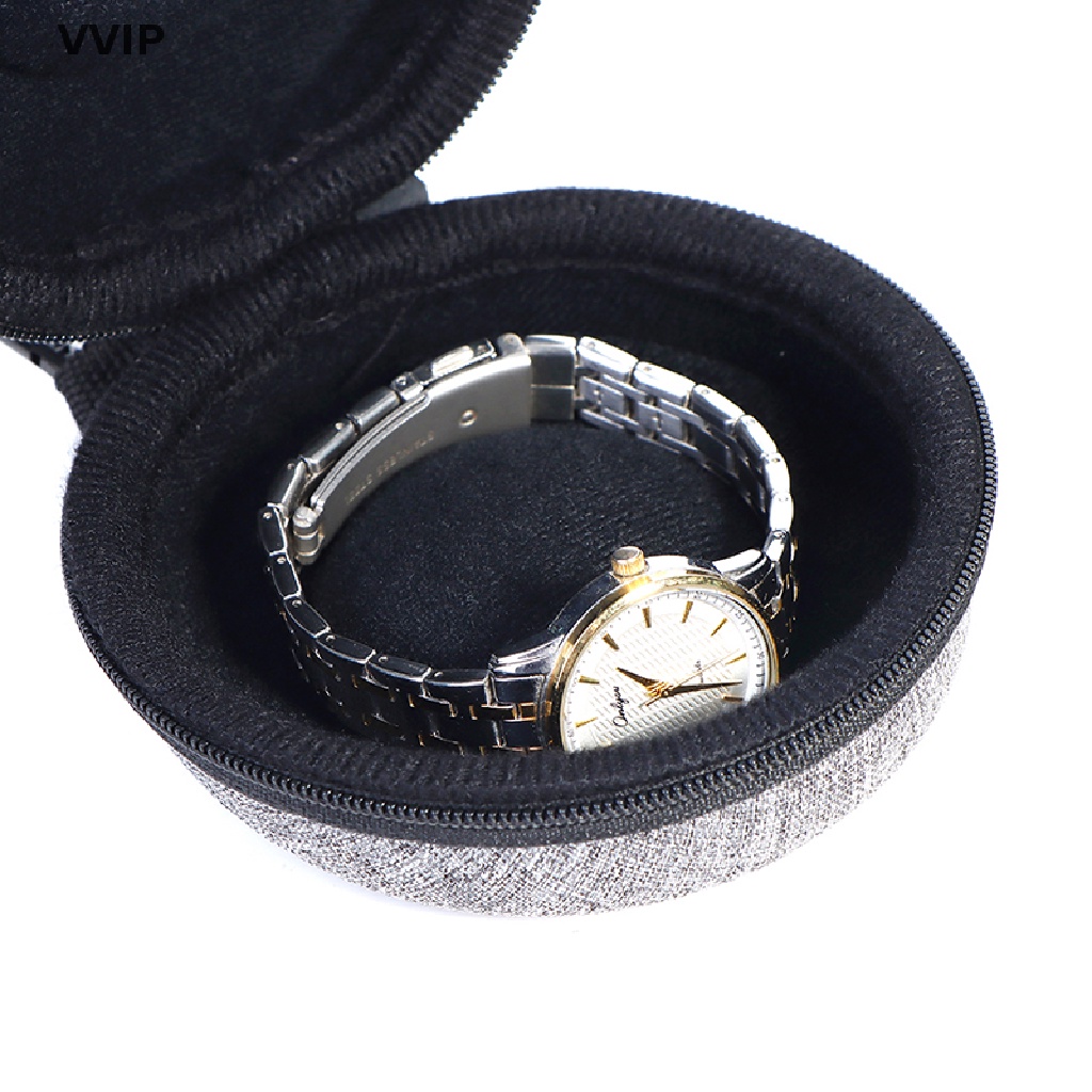Vvvn Portable Watch Storage Box Single Watch Travel Case Zipper Storage Coin Bag QDD
