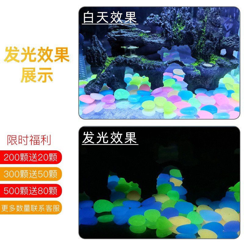 Sỏi dạ quang phát sáng trong đêm - phụ kiện trang trí hồ cá