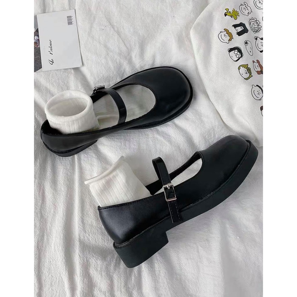 Giày Da Oxford Phong Cách vintage Hàn quốc