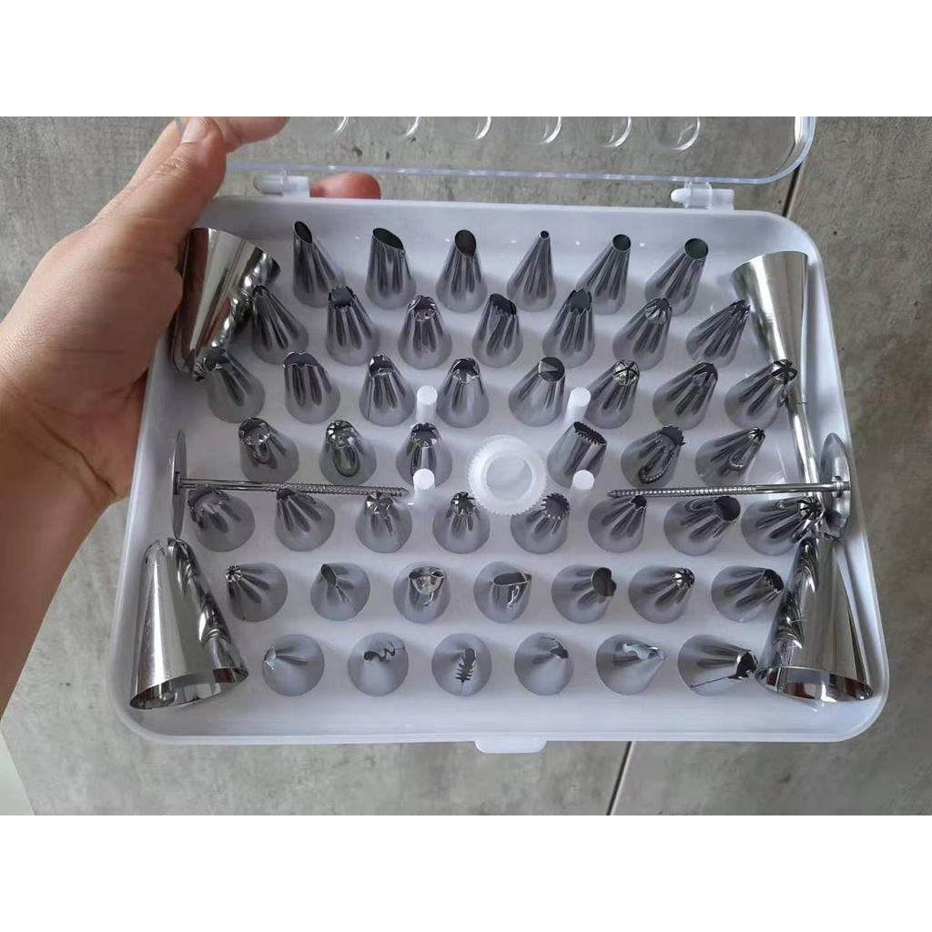 Bộ 52 đui inox bắt kem tạo hình kèm chốt giữ