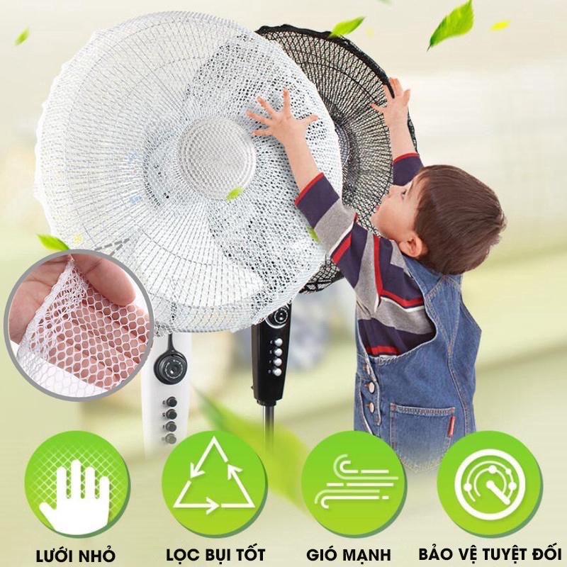 Lưới Bọc Quạt Có Dây Rút An Toàn Loại Lớn 40-50cm Nhiều Mẫu Dễ Thương - MTDDT