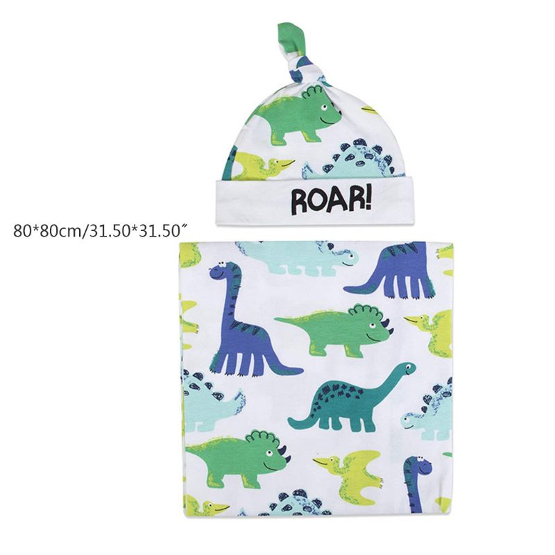 Bộ 2 Món Gồm Chăn + Túi Ngủ + Băng Đô Bằng Cotton Mềm In Hoa Cho Bé Sơ Sinh