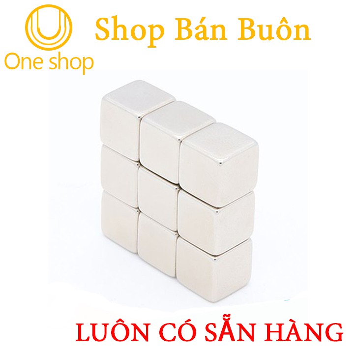 Bộ 10 Viên Nam Châm Đất Hiếm Vuông 4x4x4mm Siêu Từ Tính