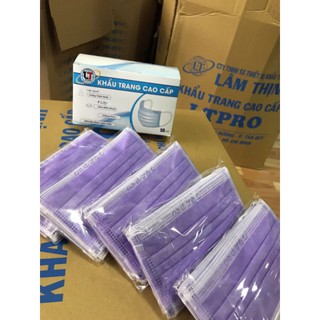 khẩu trang y tế 4 lớp màu tím Lâm Thịnh