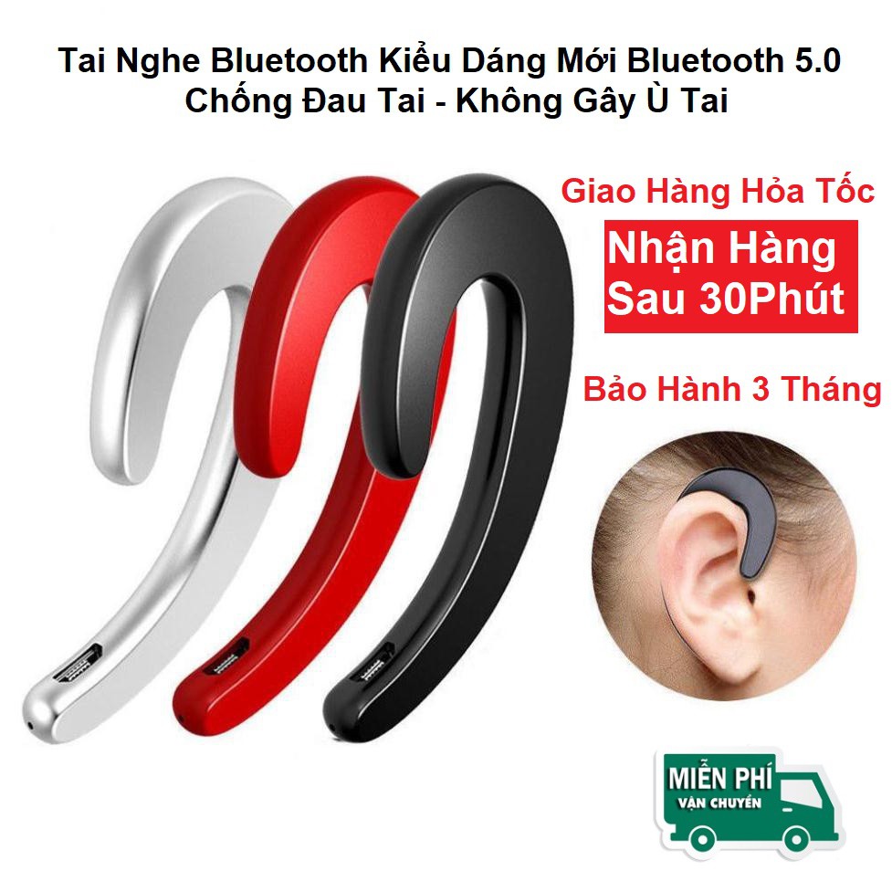 Tai nghe bluetooth Thế Hệ Mới 2021 - Thiết Kế Móc Vành Tai - Tránh Giảm Đau Tai - Hiện Đại Trẻ Trung Năng Động Pin Trâu