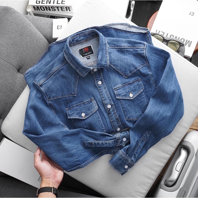 Áo sơmi nam demin cao cấp unisex hàng xuất xịn - áo khoác