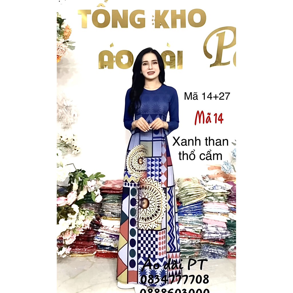 [ SALE LỚN ]- Áo dài lụa nhật in 3D cao cấp co giãn màu xinh xắn mới nhất 2021