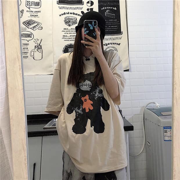 Áo Thun 3158 Gấu Cam Nhỏ PEONYB Unisex [FREESHIP]  Phông form rộng tay lỡ oversize vintage hàn quốc cá tính Ulzzang