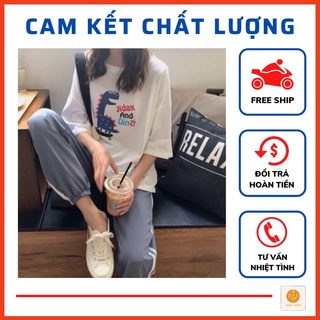 Bộ thể thao 💥 SIÊU SALE 💥 set áo thun trắng + quần sọc jogger Jidax And Dino S18, phong cách trẻ trung năng động