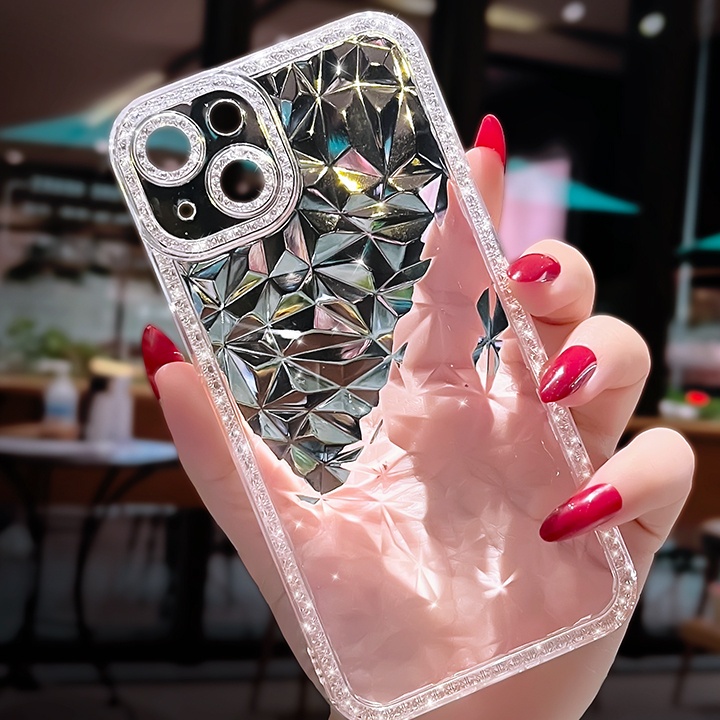 Ốp Điện Thoại Silicon Mềm Trong Suốt Đính Kim Cương Cho iPhone 13 12 11 Pro Max XS Max X 8 7 Plus