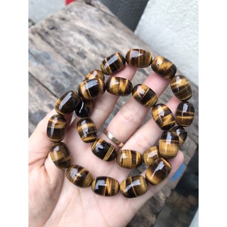 Vòng tay lu thống nâu vàng 10li