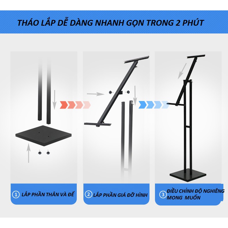 Kệ để tranh, khung treo bảng quảng cáo bằng sắt sơn tĩnh điện dùng để tranh, bảng formex chân đứng V45