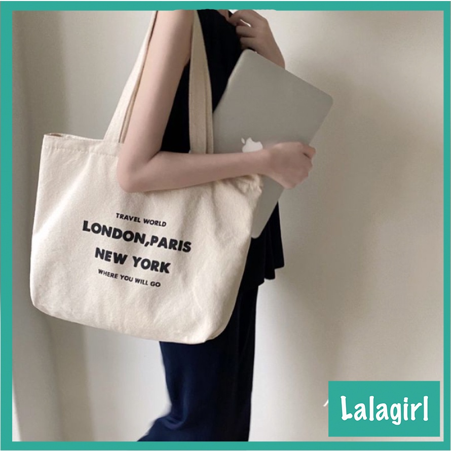 Túi vải Ulzzang Túi tote TEMPORARY phong cách Vintage siêu đẹp, có khóa miệng