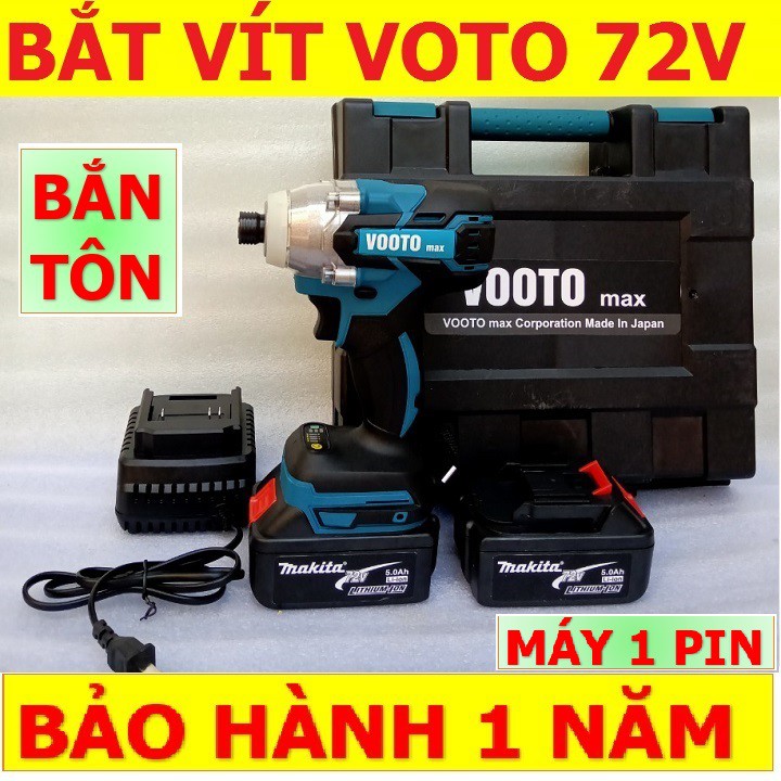 Khoan băn vit không dây - dùng pin 72V VOOTO 1 PIN máy khoan, bắn vit, máy khoan cầm tay, may khoan pin