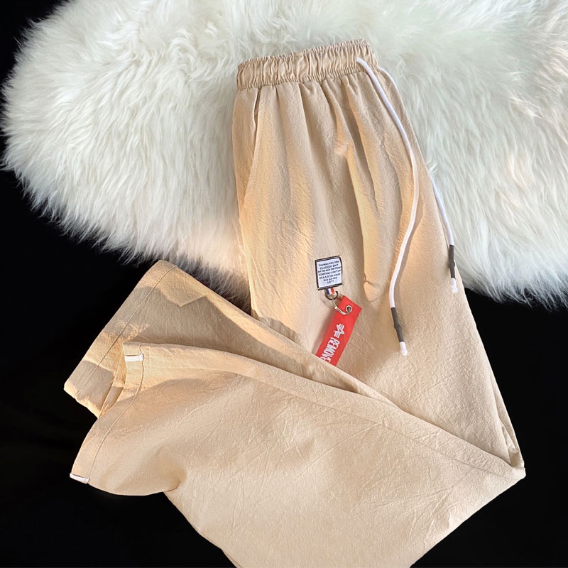 Quần Thể Thao Vải Cotton Ống Suông Rộng Thời Trang Xu Hướng Cho Nam Dễ Phối Đồ
