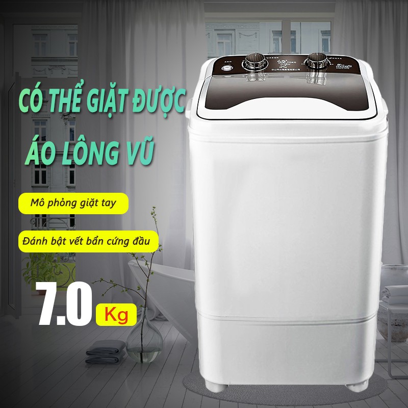 HM142- Máy giặt 7kg bán tự động màu xám nắp đen máy giặt 1 lồng cửa trên vinhthuan.shop