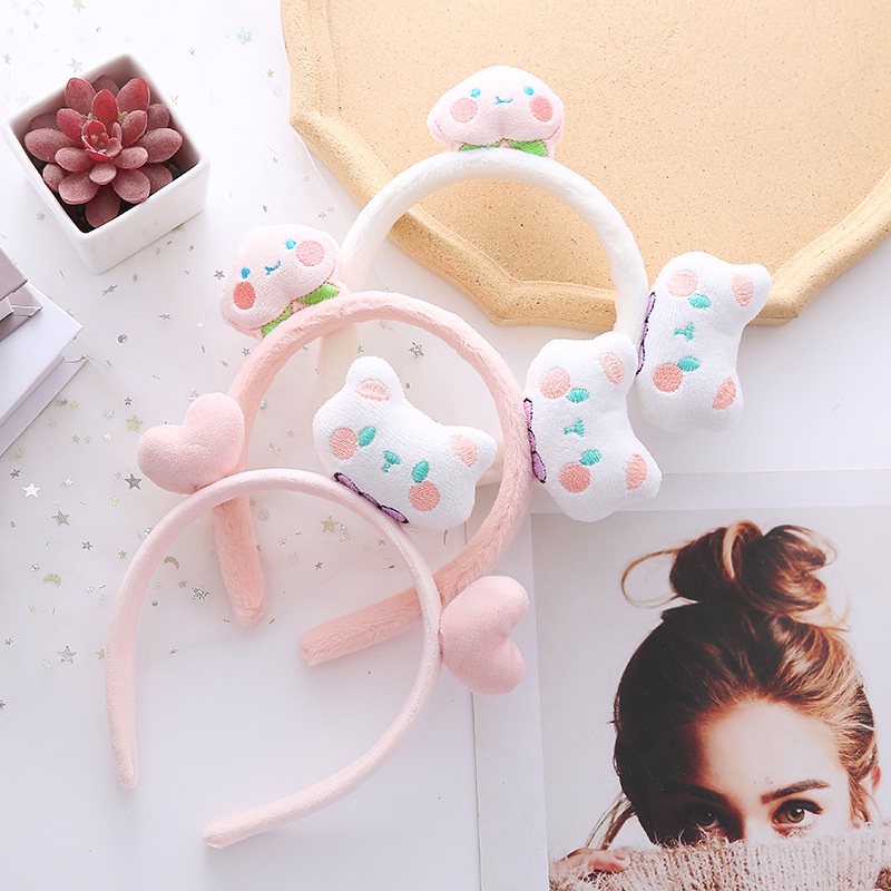 Ag Kuromi Băng Đô Cài Tóc / Rửa Mặt / Trang Trí Hình Gấu / Thỏ Nhồi Bông Dễ Thương