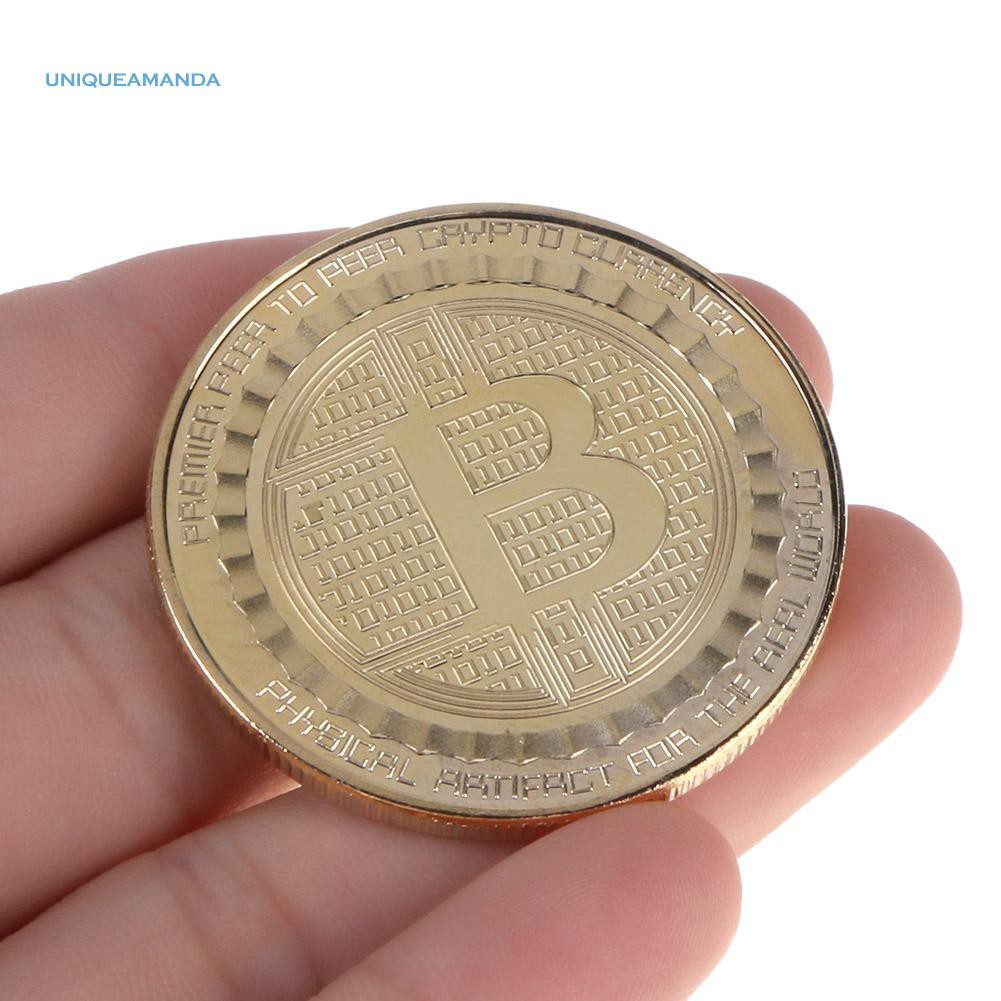 Đồng Xu Hợp Kim Mạ Vàng Kiểu Bitcoin Độc Đáo